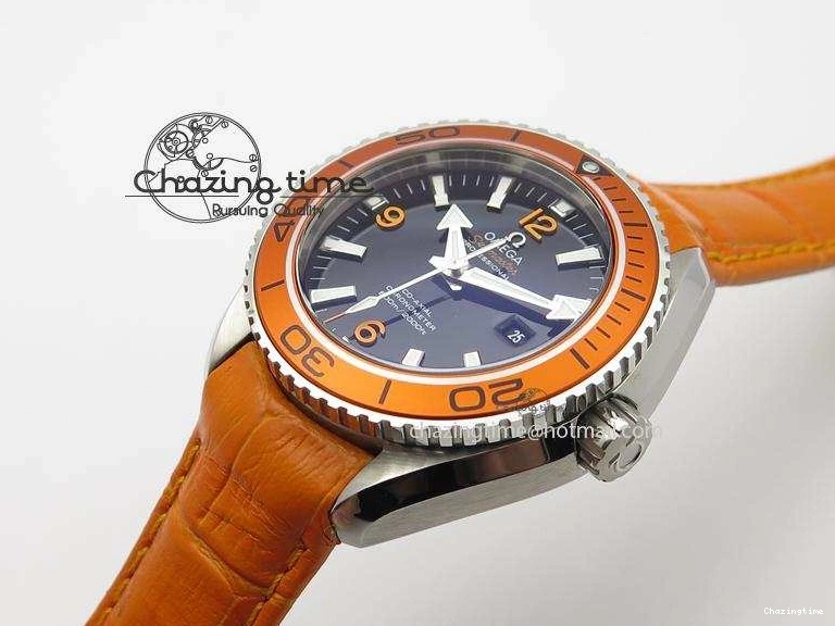 0214 Reliable Planet Ocean Professional SS V6F 37mm Ladies Orange Bezel On Orange Leather Strap A 8255